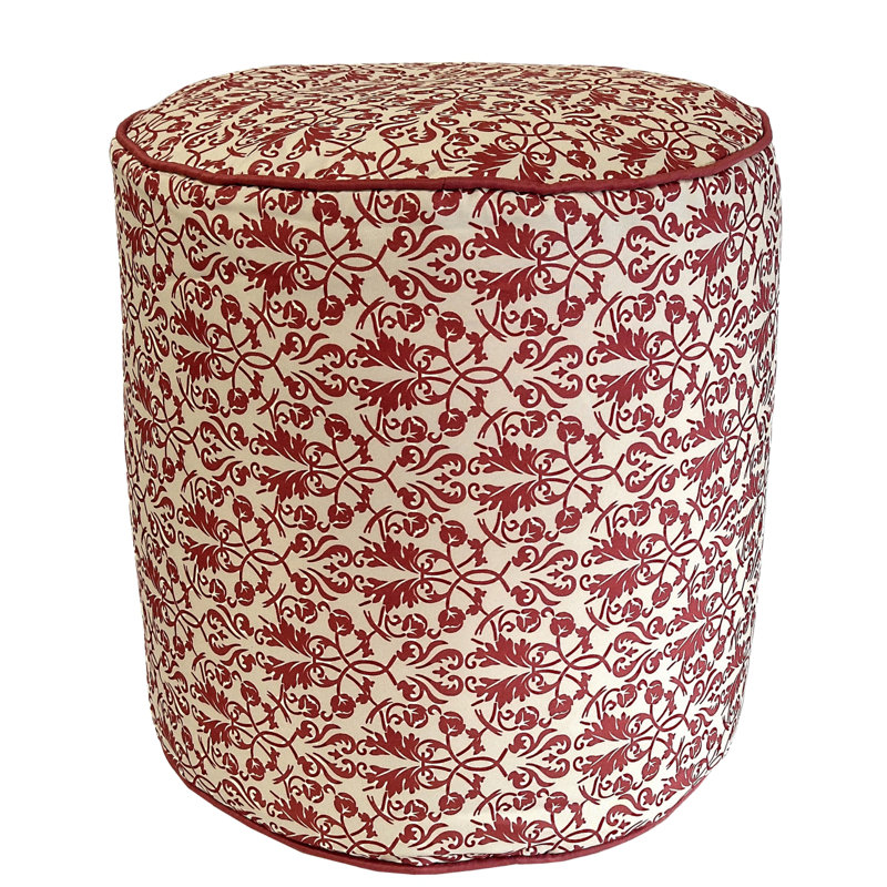 R&MIndustries Terracotta Floral Outdoor Pouf Ottoman & Reviews | Wayfair